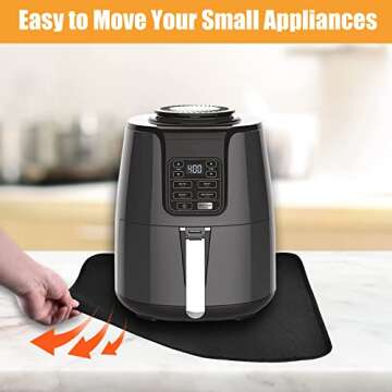 Amerbro Heat Resistant Mats for Countertop - Fireproof 15x18 in Heat Resistant Mats for Air Fryer - Kitchen Countertop Protector Hot Pad for Air Fryer, Coffee Maker, Stand Mixer, Oven 2PCS - Black