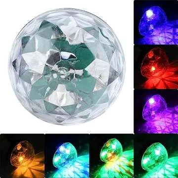 USB Mini Disco Light USB Mini Portable Disco Ball with Mobile Phone Adapter Disco Strobe Ball Party Light for Home Room Bedroom Car Decoration 4W RGBW (A)