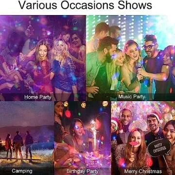 USB Mini Disco Light USB Mini Portable Disco Ball with Mobile Phone Adapter Disco Strobe Ball Party Light for Home Room Bedroom Car Decoration 4W RGBW (A)