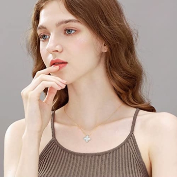 Dainty 14K Gold Floral Pendant Necklace for Women