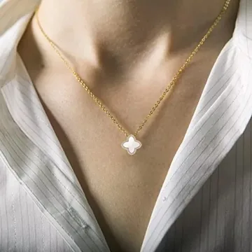 Dainty 14K Gold Floral Pendant Necklace for Women