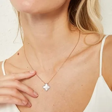 Dainty 14K Gold Floral Pendant Necklace for Women