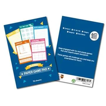 GRANDLMOON 5 Portable Travel Game Activities Pad On The Go Plane Trip Pen Pencil and Paper Game for Kids 6 x 9-inches (75 Sheets)