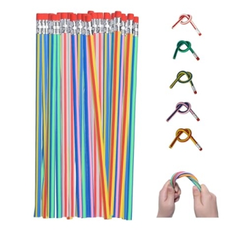 QDXATIVP 40PCS Bendy Fun Pencils for Kids - Magic Bendable Flexible Pencils with Erasers for Gifts