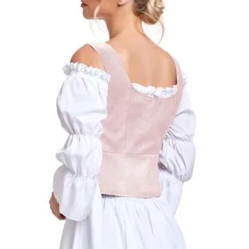 Zando Renaissance Pink Corset Tops for Women Cute Cottagecore Fairy Costume Medieval Victorian Corse...
