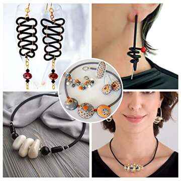 Pandahall 54.68 Yards/Roll 2mm Hollow Pipe Tubuing Rubber Cord with 1mm Hole Solid Rubber Tube Cord with Plasic Spool (Black)