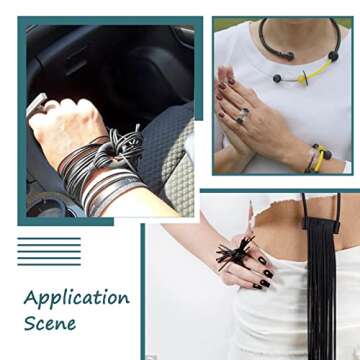 Pandahall 54.68 Yards/Roll 2mm Hollow Pipe Tubuing Rubber Cord with 1mm Hole Solid Rubber Tube Cord with Plasic Spool (Black)