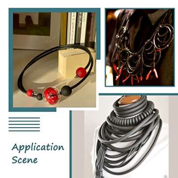 Pandahall 54.68 Yards/Roll 2mm Hollow Pipe Tubuing Rubber Cord with 1mm Hole Solid Rubber Tube Cord with Plasic Spool (Black)