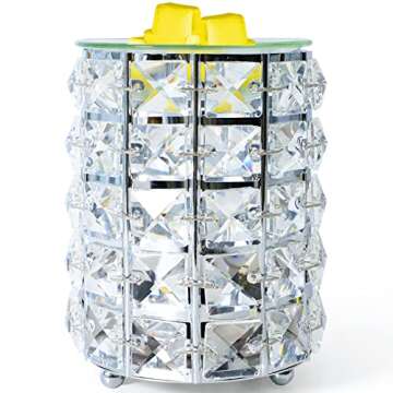 LA BELLEFÉE Wax Warmer,Electric Wax Melt Warmer for Scented Wax,Wax Cubes Melting Lamp Wrought Iron Crystal Wax Burner for Home Decor Bedroom Living Room,Flameless Candle Wax Warmer