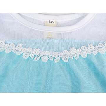 AmzBarley Girls Princess Swimsuit 2 Pieces Swimwear Bathing Suit Little Kids Beach Sport Pool Party Hight Waist Bikini Set Ruffle Tankini Swimming Set Light Blue-98 Size 8(7-8Years)