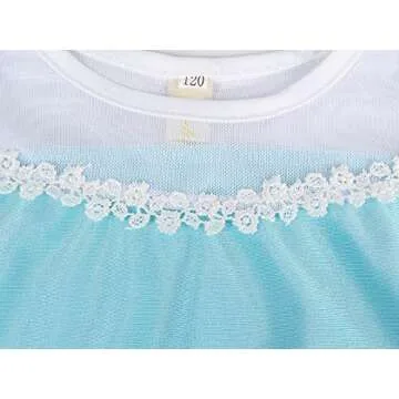 AmzBarley Girls Princess Swimsuit 2 Pieces Swimwear Bathing Suit Little Kids Beach Sport Pool Party Hight Waist Bikini Set Ruffle Tankini Swimming Set Light Blue-98 Size 8(7-8Years)