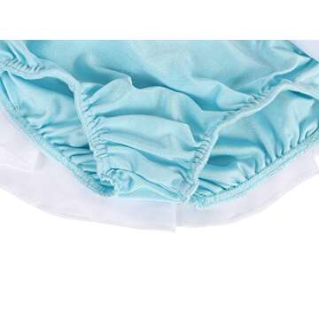 AmzBarley Girls Princess Swimsuit 2 Pieces Swimwear Bathing Suit Little Kids Beach Sport Pool Party Hight Waist Bikini Set Ruffle Tankini Swimming Set Light Blue-98 Size 8(7-8Years)