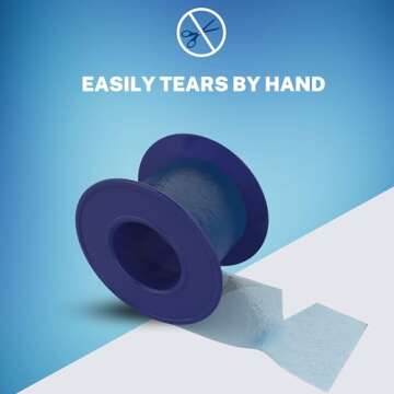 Niveus Gentle Silicone Tape Strips - Dentist Developed, Clear Soft Perforated Silicone Adhesive, FSA HSA Approved, for Sensitive Skin (1 Clear Roll)