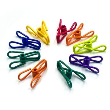 Chip Clips, Utility PVC-Coated Steel Clip for Food Package, Chips Bag, Clothes, Parper, Pack of 16, ...