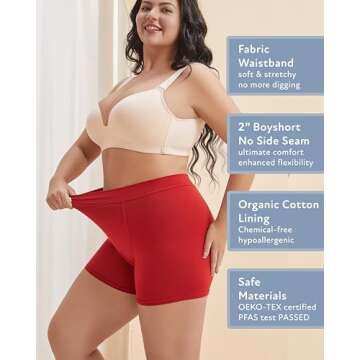 Goat Union 2" Period Underwear Boxer Briefs Boy-shorts, Organic Cotton Lining, Hi-Waisted & Heavy Fl...