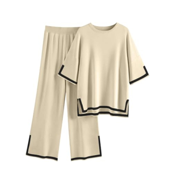 LILLUSORY 2 Piece Women Two Piece Lounge Travel Outfits Matching Going Out Knit 2024 Summer Fall Lou...