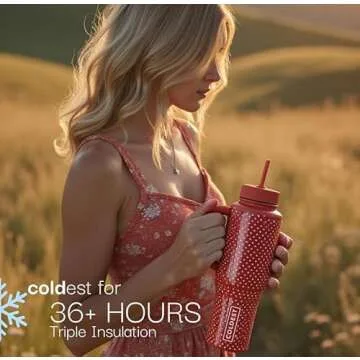 Coldest Tumbler with Handle and Straw, 100% Spill Proof Tumbler with Straw (3 Lids), Stainless Steel Insulated Leakproof Tumblers for Women Men, Cup Holder Friendly, 46 oz (Interstellar Reef Glitter)