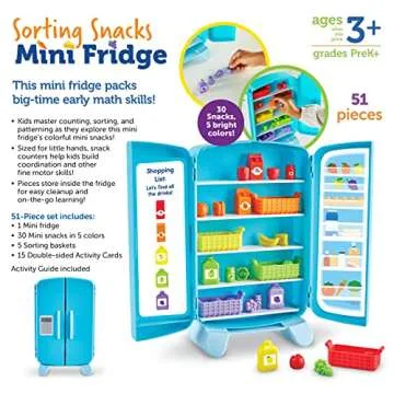 Learning Resources Sorting Snacks Mini Fridge for Toddlers
