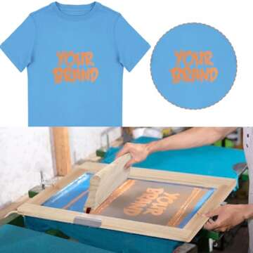 Colovis Screen Printing Frame and Squeegee Kit for Home or Small Business, Include 3 PCS Wooden Screen Printing Frames with Mesh and 2 PCS Screen Printing Squeegees