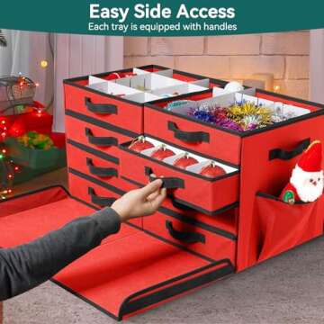 Peyulia Christmas Ornament Storage Box with 128 Capacity