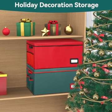 Peyulia Christmas Ornament Storage Box with 128 Capacity