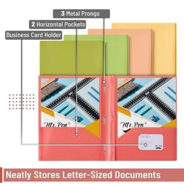 Mr. Pen Plastic Folders - 5 Pack for Easy Organization