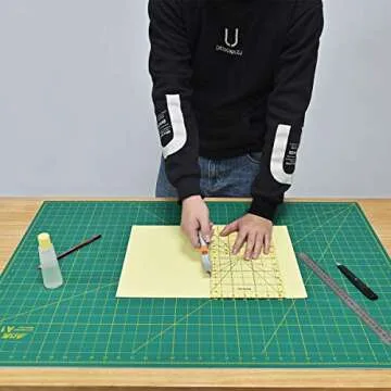 ArtAt Self Healing Cutting Mat: 24 x 36 inch Green Large 5-Ply Double-Sided Durable Non-Slip PVC Cutting Mat for Sewing Quilting Scrapbooking Art & Crafts projects…