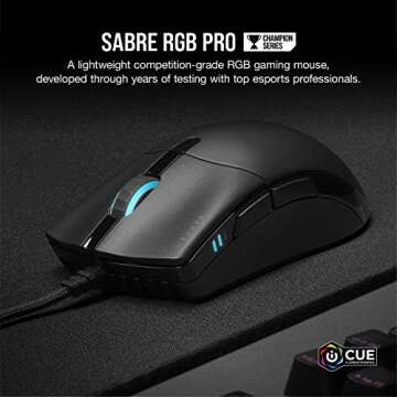 CORSAIR SABRE RGB PRO CHAMPION SERIES FPS/MOBA Gaming Mouse - Ergonomic Shape for Esports and Compet...