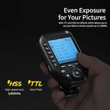 Godox XProII-N Wireless Flash Trigger for Nikon Camera, Xpro-N Upgrade Version, 1/8000s HSS TTL Larg...