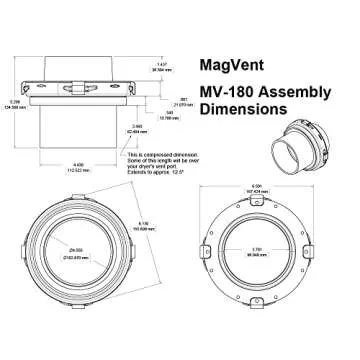 MagVent MV-180 Magnetic Coupling for Dryer Vents