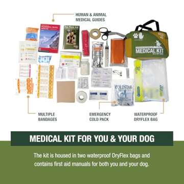 Adventure Medical Kits Me & My Dog Medical Kit - Human & Canine First Aid Essentials - Includes Cold Pack, SOL Emergency Blanket, Splinter Picker & More