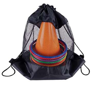 Super Z Outlet 30 Piece Carnival Outdoor Fair Tossing Games Toy Party Set with 12 Rings, 12 Bean Bags, and 6 Cones