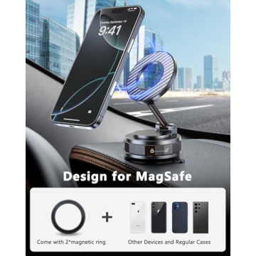 Vacuum Magnetic Car Phone Holder for Mag-Safe