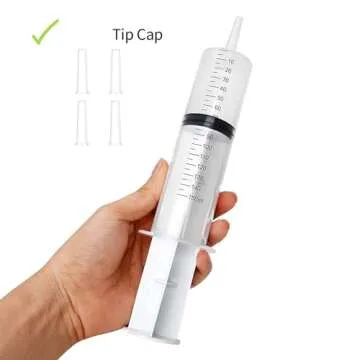 4 Pack 150ml/cc Large Syringe with Cap, Individually Sterile Sealed Plastic Liquid Syringes with Measurement for Scientific Labs, Measuring Liquids, Feed Pets, Oil or Glue Applicator