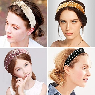 Chic Allucho Pearl Headbands for Women, 4-Pack Hair Accessories