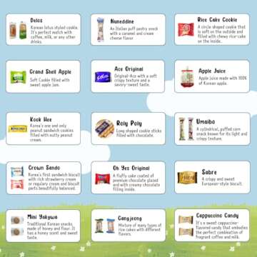 Korean Snack Box Variety Pack - 50 Count Individual Wrapped Gift Care Package Bundle Sampler Assortment Mix Candy Chips Cookies Treats for Kids Children College Students Adult