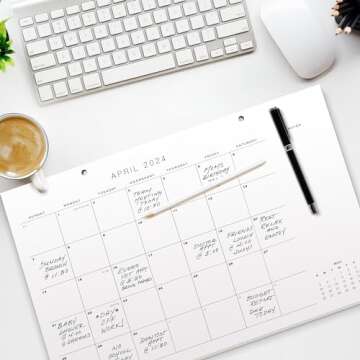 Stylish Desk Calendar 2024-2025 for Easy Planning