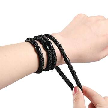 Black Elastic Hair Ties for Women and Girls, Funtopia 30 Pcs No Metal No Slip Braided Ponytail Holde...