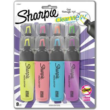Sharpie Assorted Clear View Highlighters 8 Count