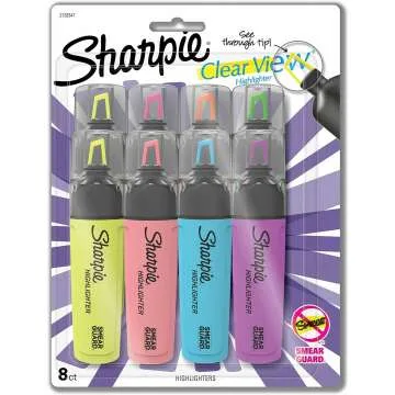 Sharpie Assorted Clear View Highlighters 8 Count