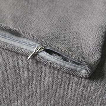 Top Finel Gray Decorative Throw Pillow Covers Large Soft Chenille Pillow Covers Solid Euro Pillowcase Square Modern Cushion Case 24 X 24 for Couch Bedroom Sofa, Pack of 2, Grey