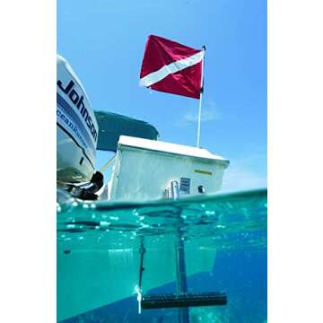 Durable SeaSense Nylon Diver Down Flag - 20" x 24" Size