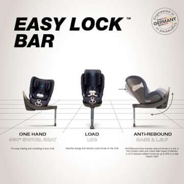 Cybex Sirona S Rotating Convertible Car Seat with SensorSafe 2.1, Children Newborn to Four Years, Easy Child Load, Infant Baby Toddler Preschooler, Indigo Blue