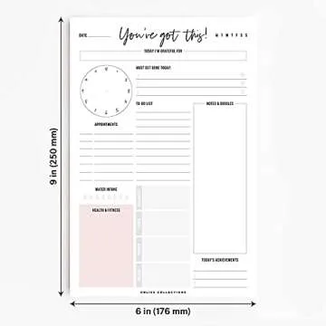 Bliss Collections Daily Planning Pad, To Do List Notebook - Undated Tear-Off Sheets Notepad - Work Calendar, Organizer, Scheduler for Goals, Tasks - You've Got This (Pink), 6" x 9", 50 Sheets
