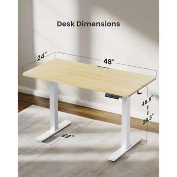 Marsail Electric Standing Desk - Adjustable & Durable Height Desk