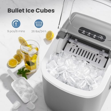 Compact Crzoe Countertop Ice Maker for Quick Ice
