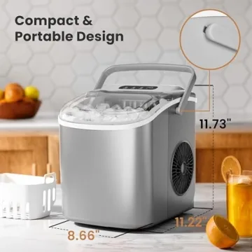 Compact Crzoe Countertop Ice Maker for Quick Ice