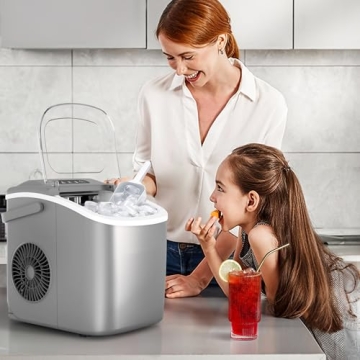 Compact Crzoe Countertop Ice Maker for Quick Ice