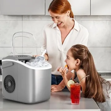 Compact Crzoe Countertop Ice Maker for Quick Ice