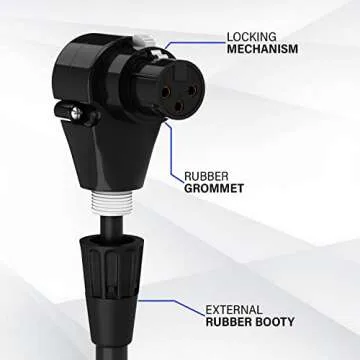 LyxPro 6 Feet Right Angle XLR Female to Male Mic Cord - Professional Audio Connector